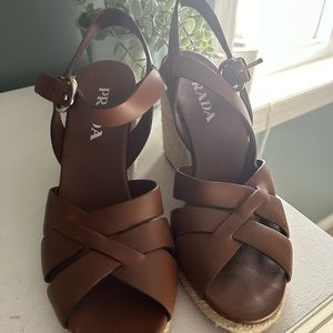 Prada Brown Wedges